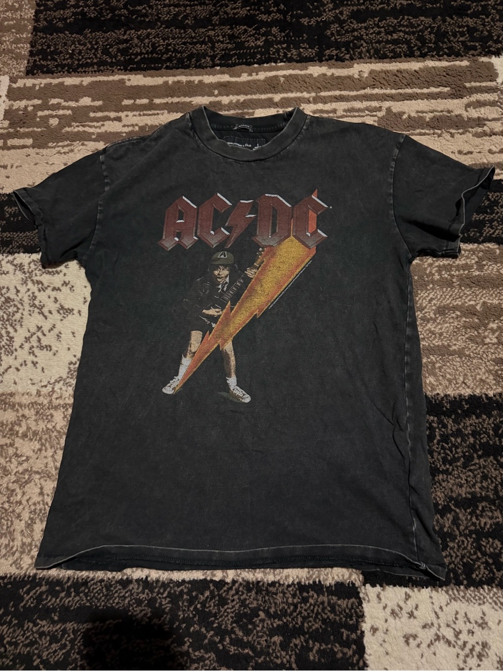 Abercrombie & Fitch Black AC/DC Lightning Graphic Tee